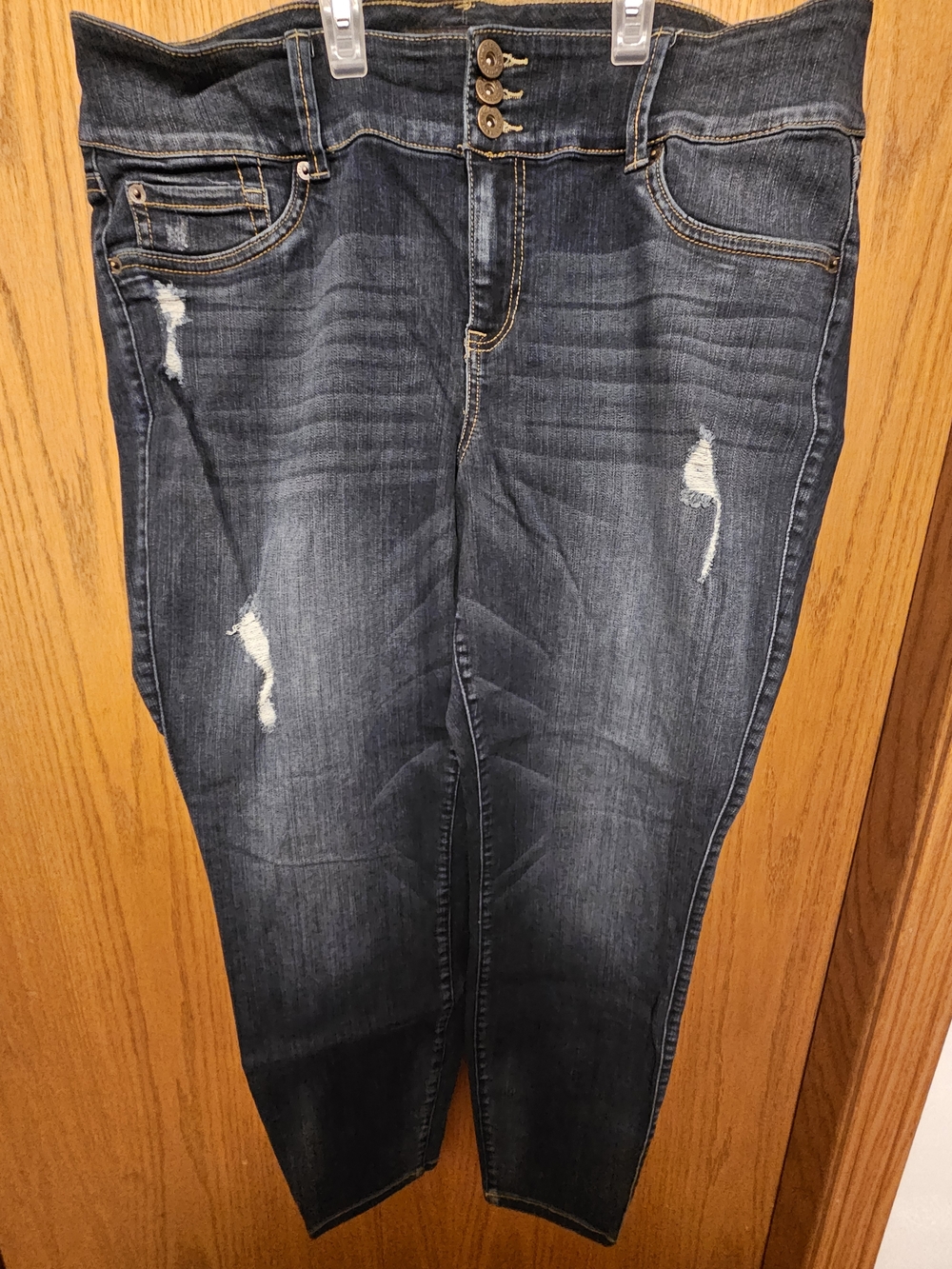 torrid Dark Indigo Distressed Skinny Jeans